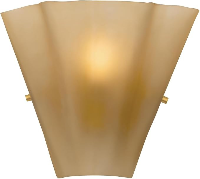 Hudson Valley Lighting Queens 1-Light Wall Sconce | Aged Brass Fixture with Frosted Bronze Glass ... | Amazon (US)