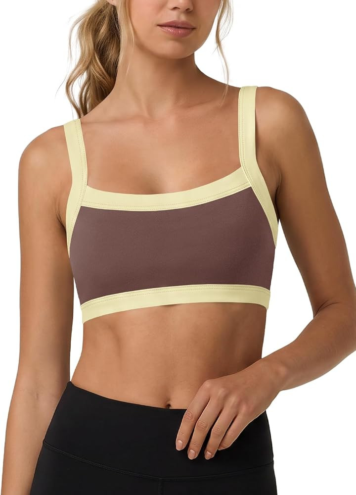 Yanekop Womens Padded Sports Bra Adjustable Spaghetti Strap Workout Bras | Amazon (US)