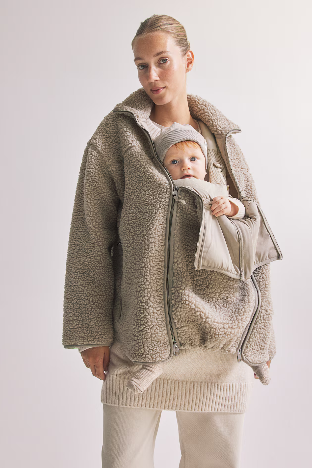 MAMA Before & After Babywearing teddy jacket | H&M (US + CA)