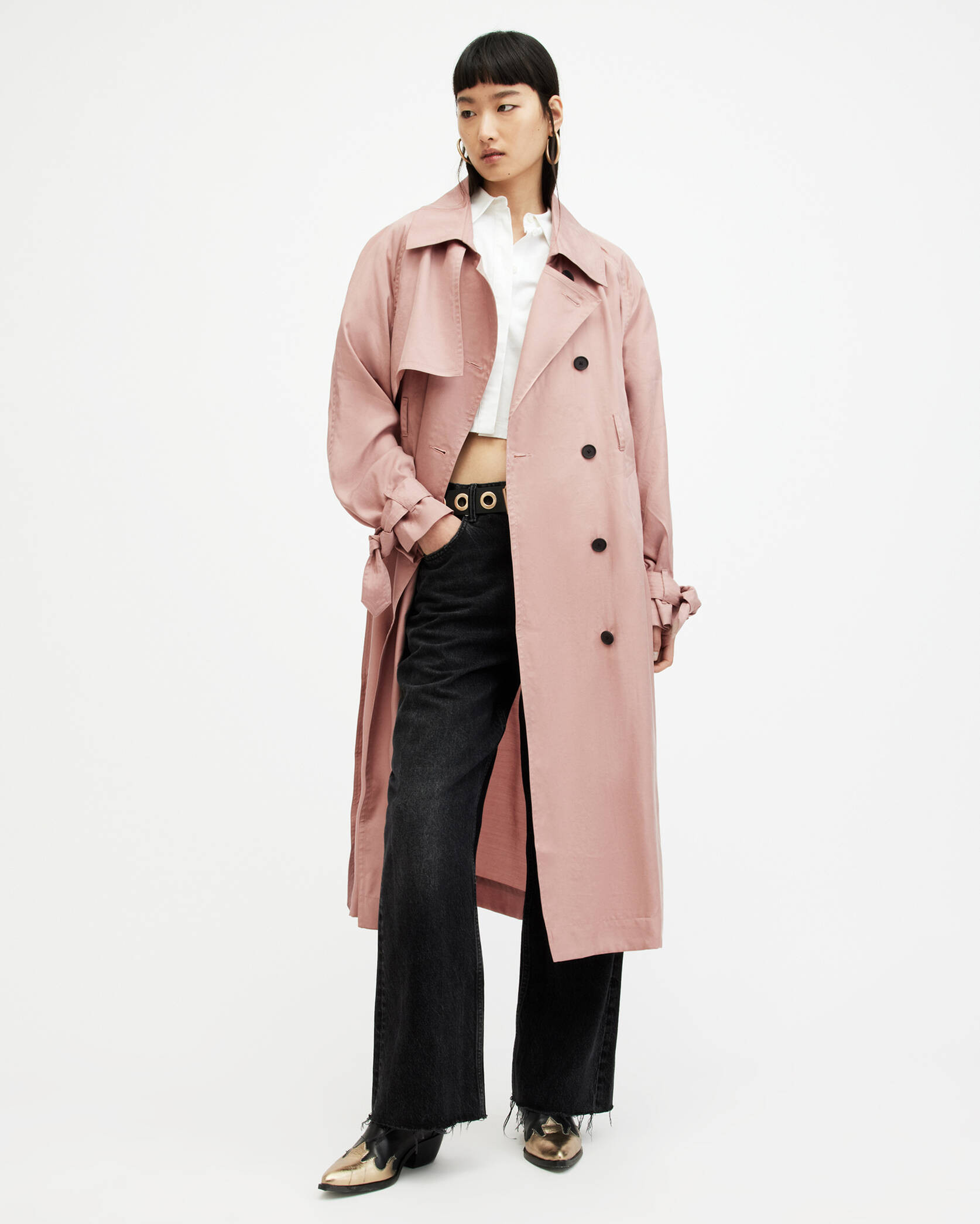 Kikki Oversized Trench Coat RICH TAN PINK | ALLSAINTS US | AllSaints US