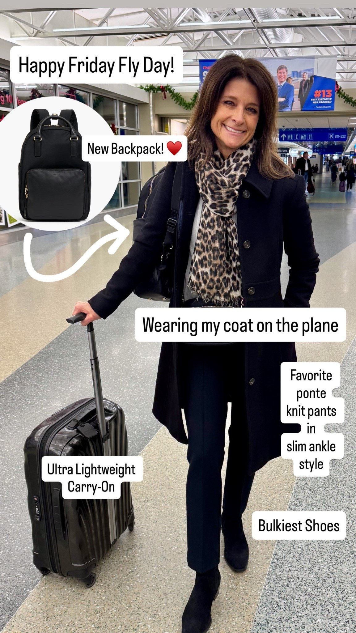 My latest Fly Day outfit when I flew to Rome!

Comfortable layers:
Long sleeve T
Cashmere Hoodie

Coat and boots worn on the plane! 

New backpack I fell in love with!

My “never travel without” ultra lightweight carry-on suitcase.


#LTKOver40 #LTKTravel