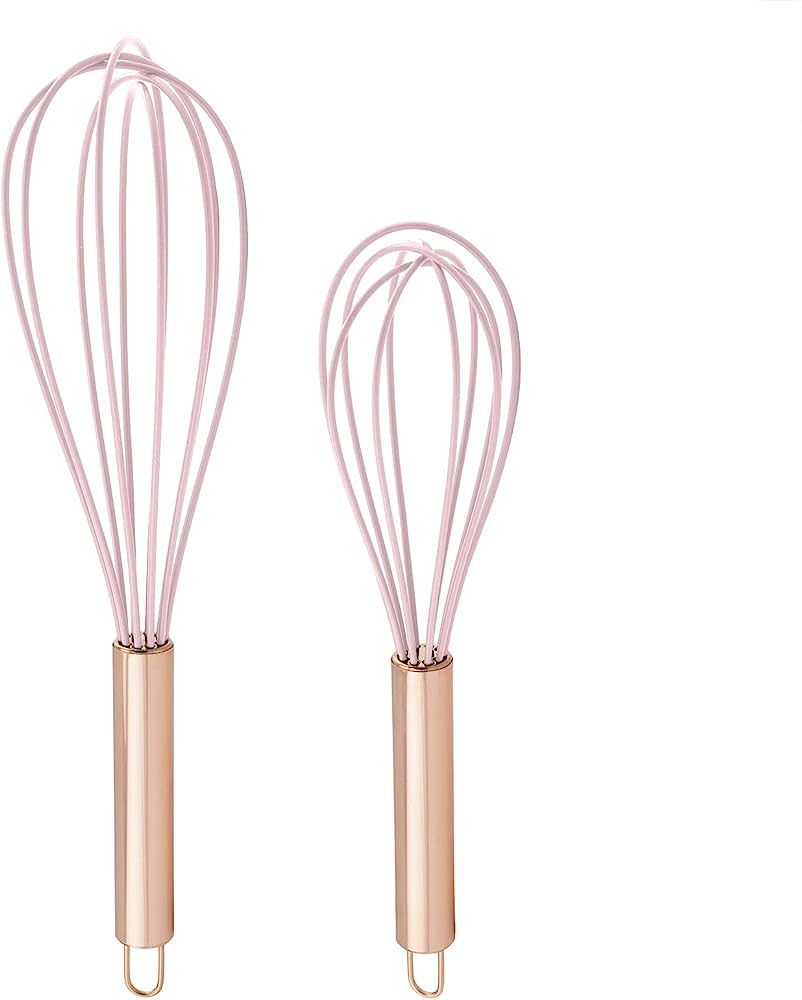 COOK WITH COLOR Silicone Whisks for Cooking, Stainless Steel Wire Whisk Set of Two - 10” and 12... | Amazon (US)