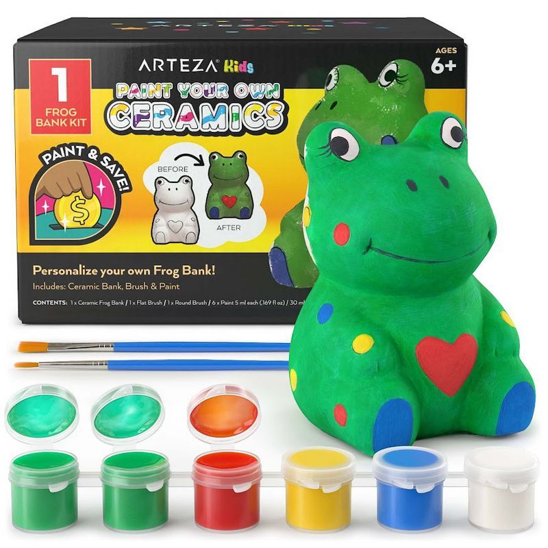 Arteza Kids Paint Your Own Frog Bank - 10 Pieces | Target