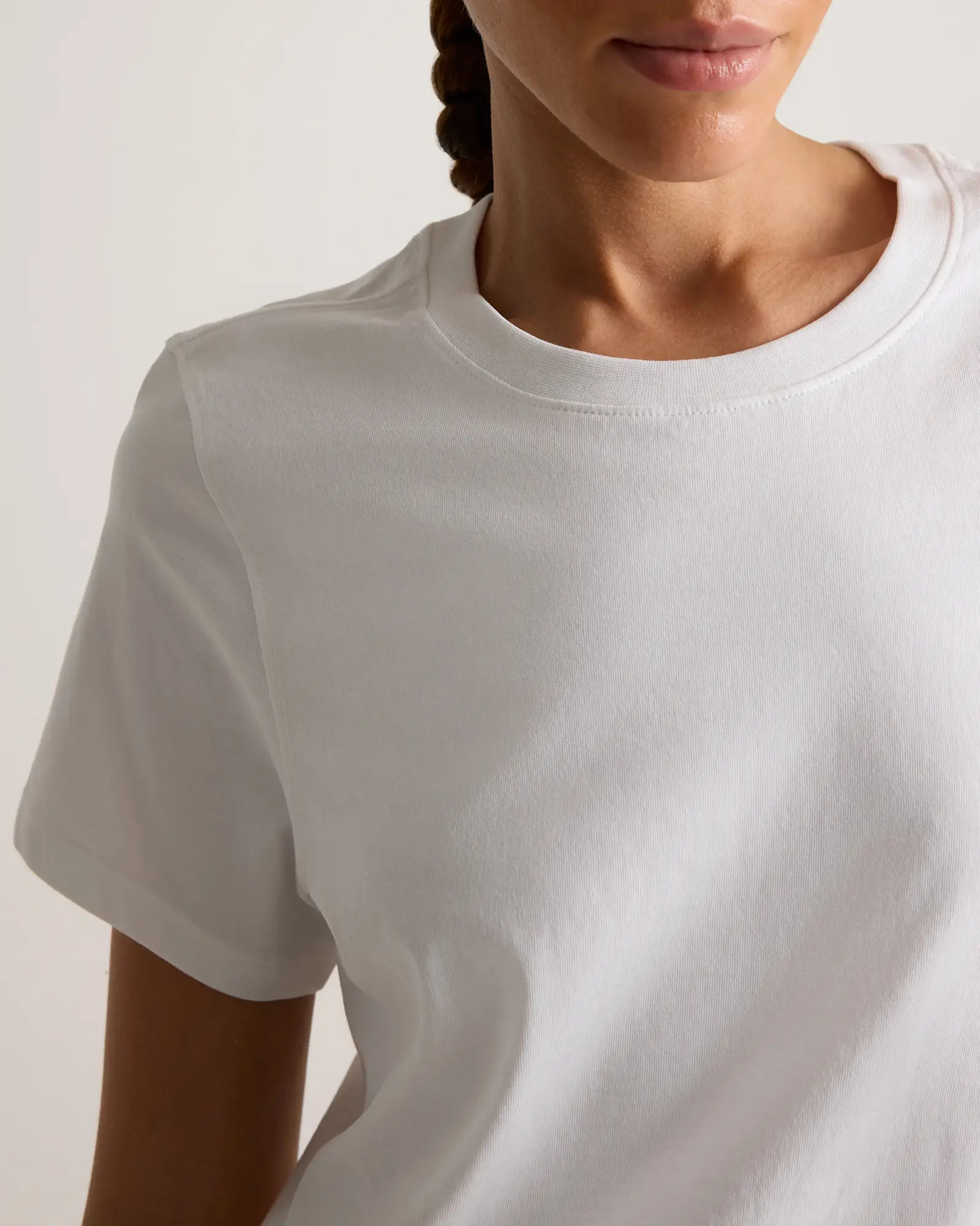 100% Organic Cotton Boxy Crewneck Tee in Classic White | Quince