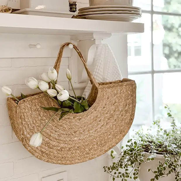 Water Hyacinth Handled Tote | Antique Farm House
