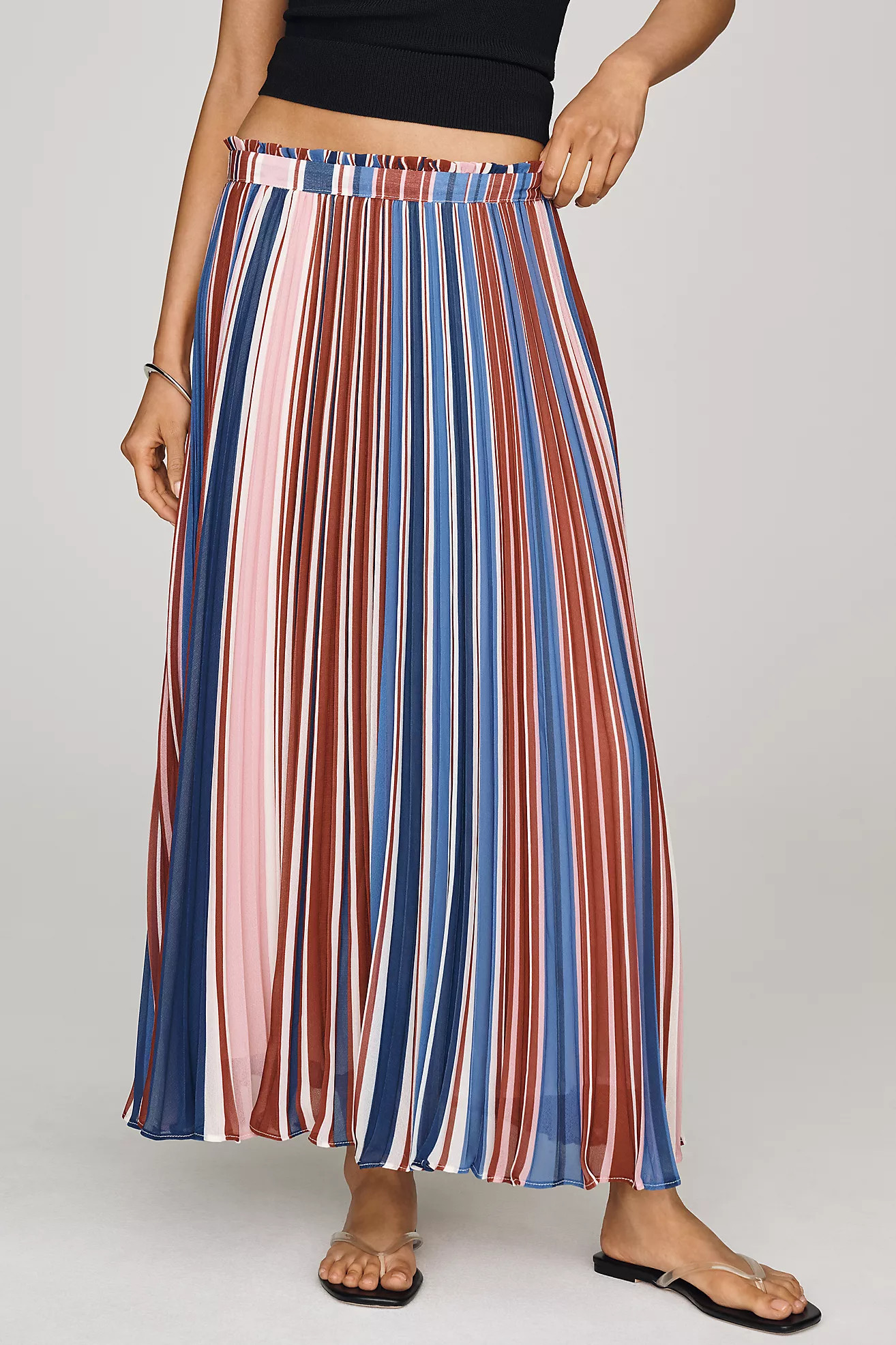 Maeve Sheer Pleated Maxi Skirt | Anthropologie (US)