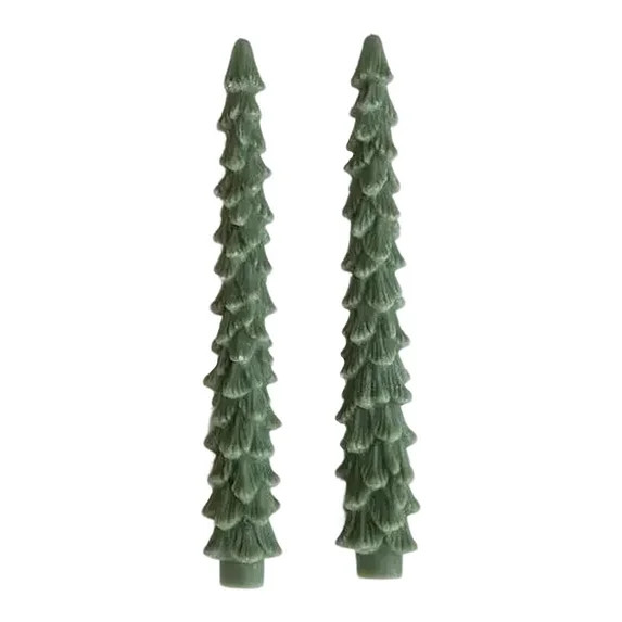 Christmas Tree Taper Candles, Unscented Tree Shaped Taper Candles, Christmas Decor Decoration, Se... | Walmart (US)