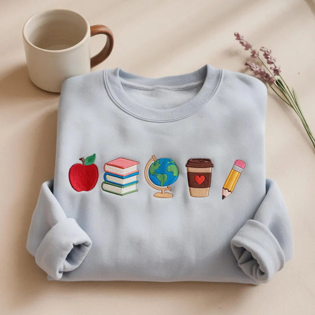 Embroidered Teacher Sweatshirt, Teacher Icon Crewneck | Etsy (US)