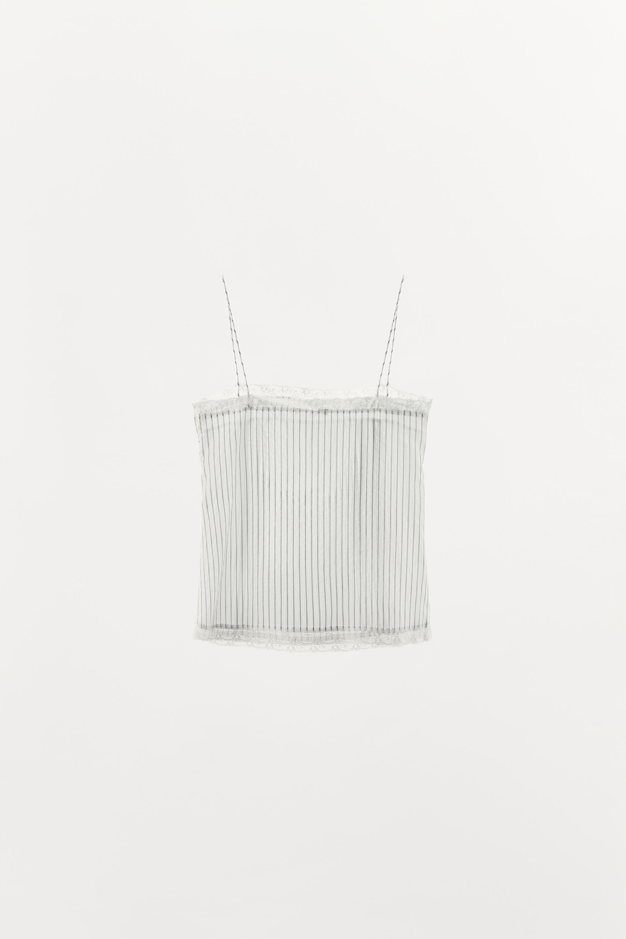 LACE TRIM STRIPED TOP | Zara UK