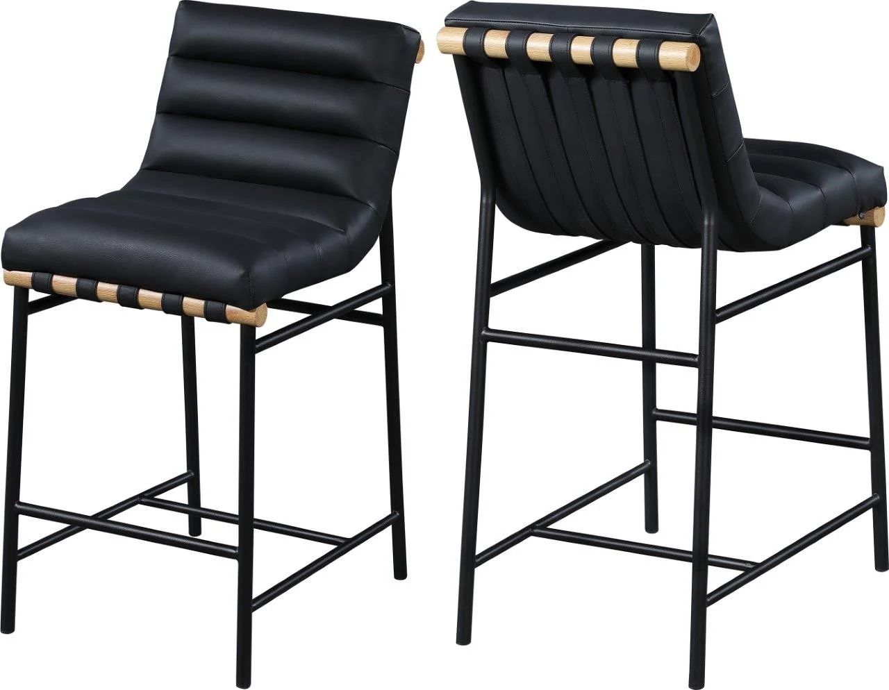 Burke Black Faux Leather Counter Stool | 1stopbedrooms