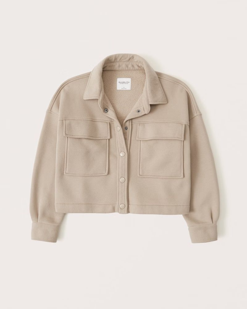 softAF MAX Cropped Shacket | Abercrombie & Fitch (US)