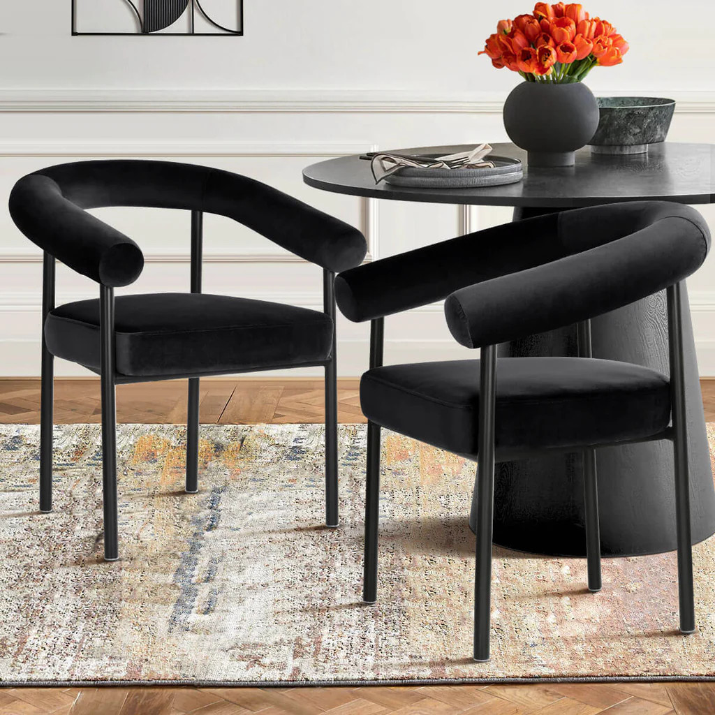 New York Modern Velvet Dining Chair (Set of 2) | Pop Maison