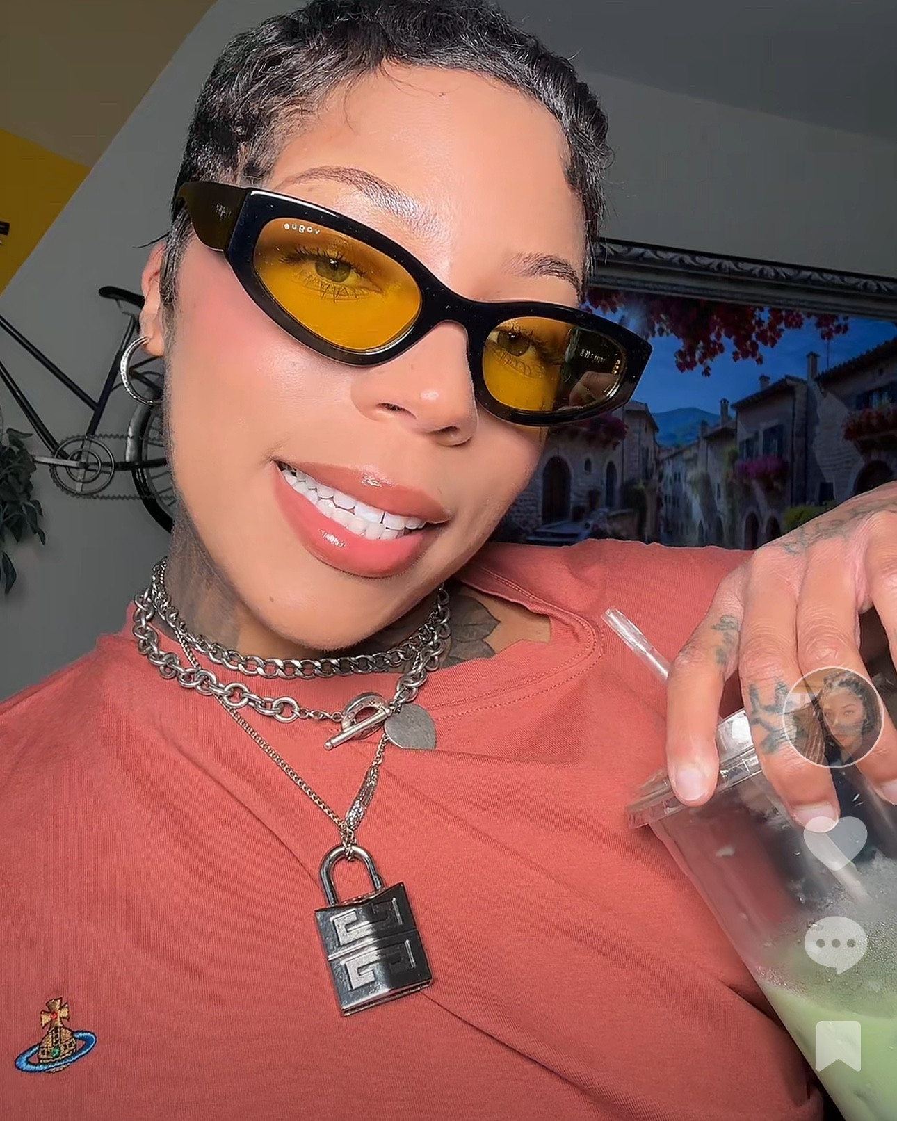 Yellow tinted sunglasses 