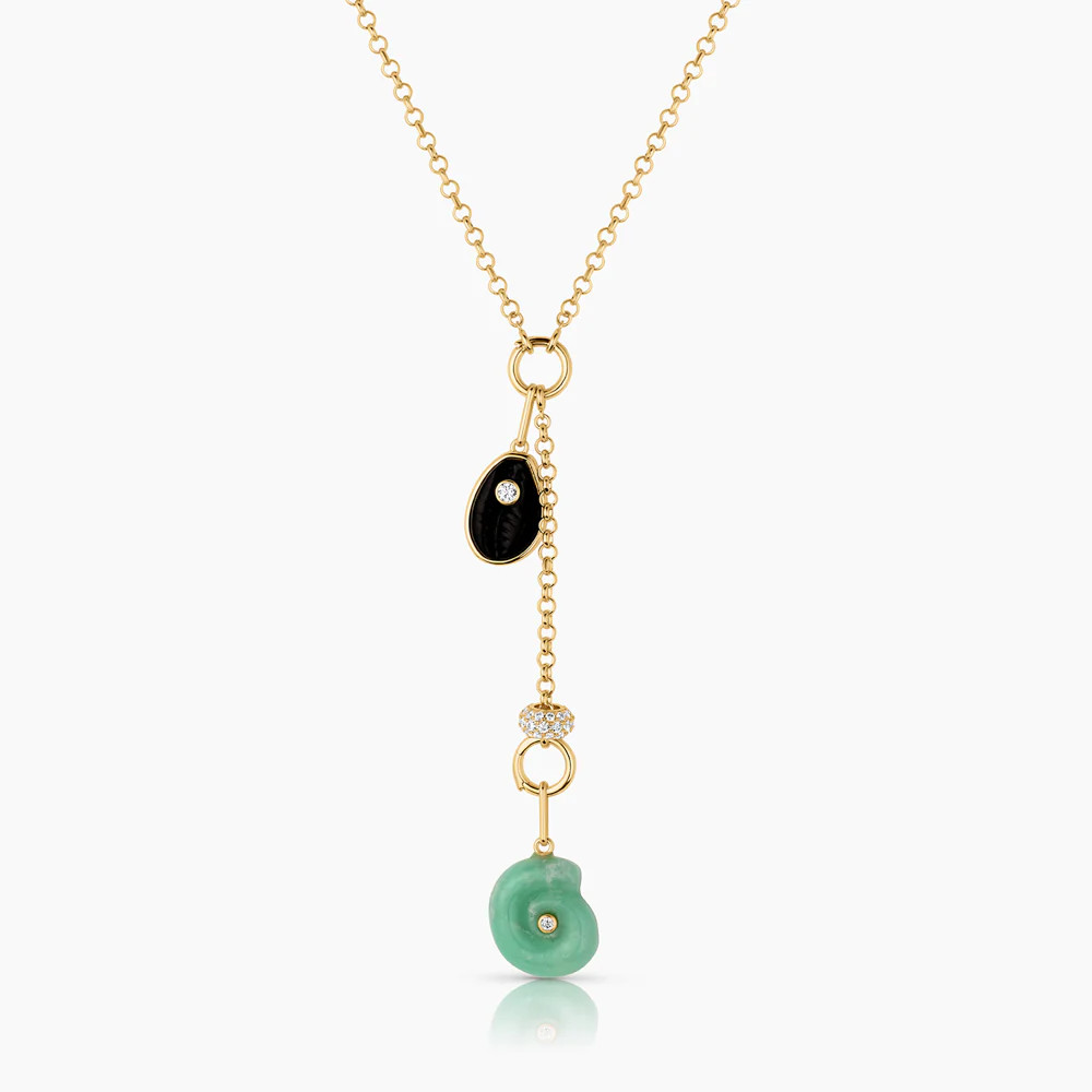 Isola Onyx and Chrysoprase Lariat Necklace | Thatch