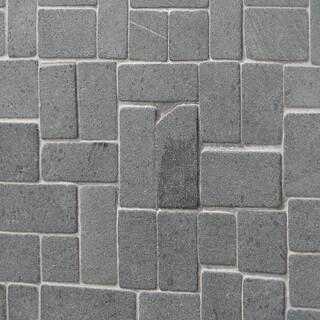 Countryside Interlocking 11.81 in. x 11.81 in. Black Lava Floor and Wall Mosaic (0.97 sq. ft. / s... | The Home Depot