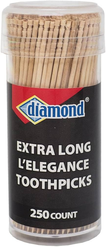 Diamond Specialty Extra Long L'Elegance Wooden Toothpicks, 250 Count Vial (Pack of 3) | Amazon (US)