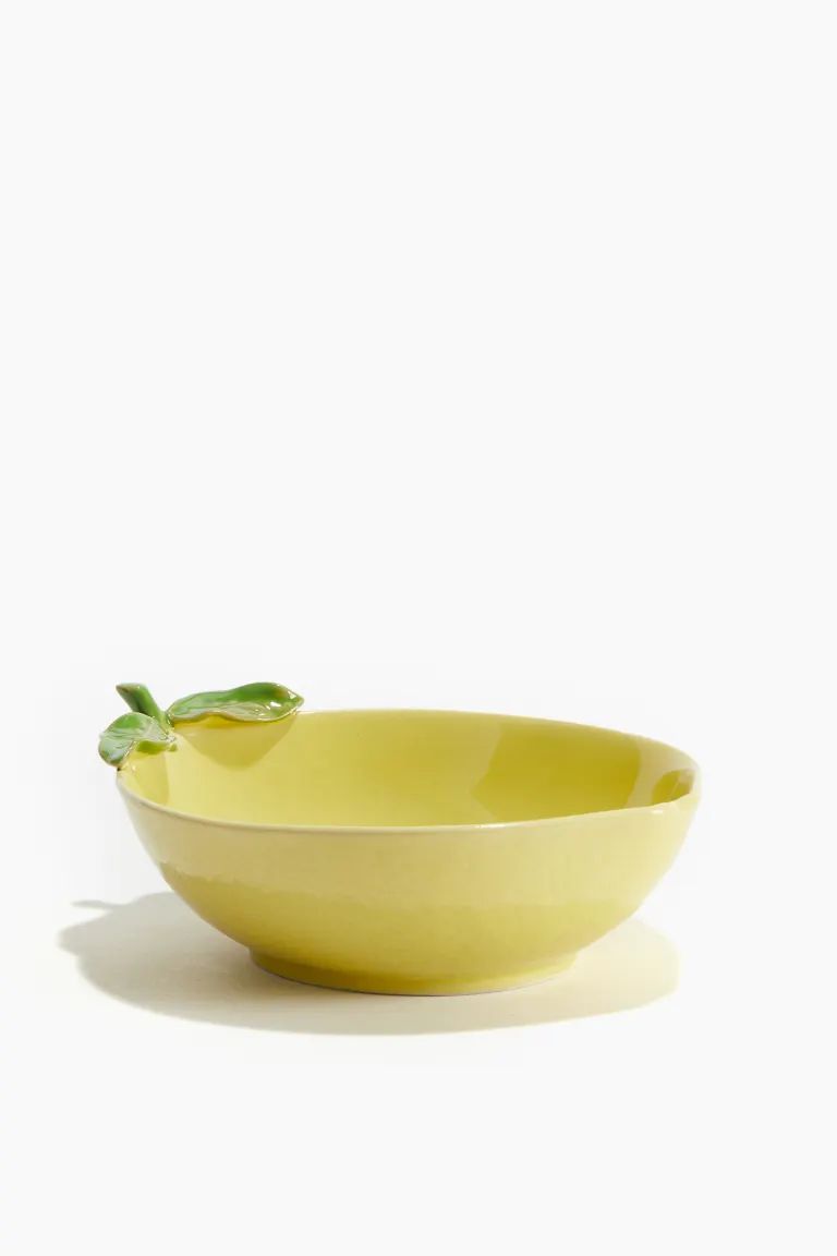 Lemon-shaped Stoneware Serving Bowl - Yellow - Home All | H&M US | H&M (US + CA)