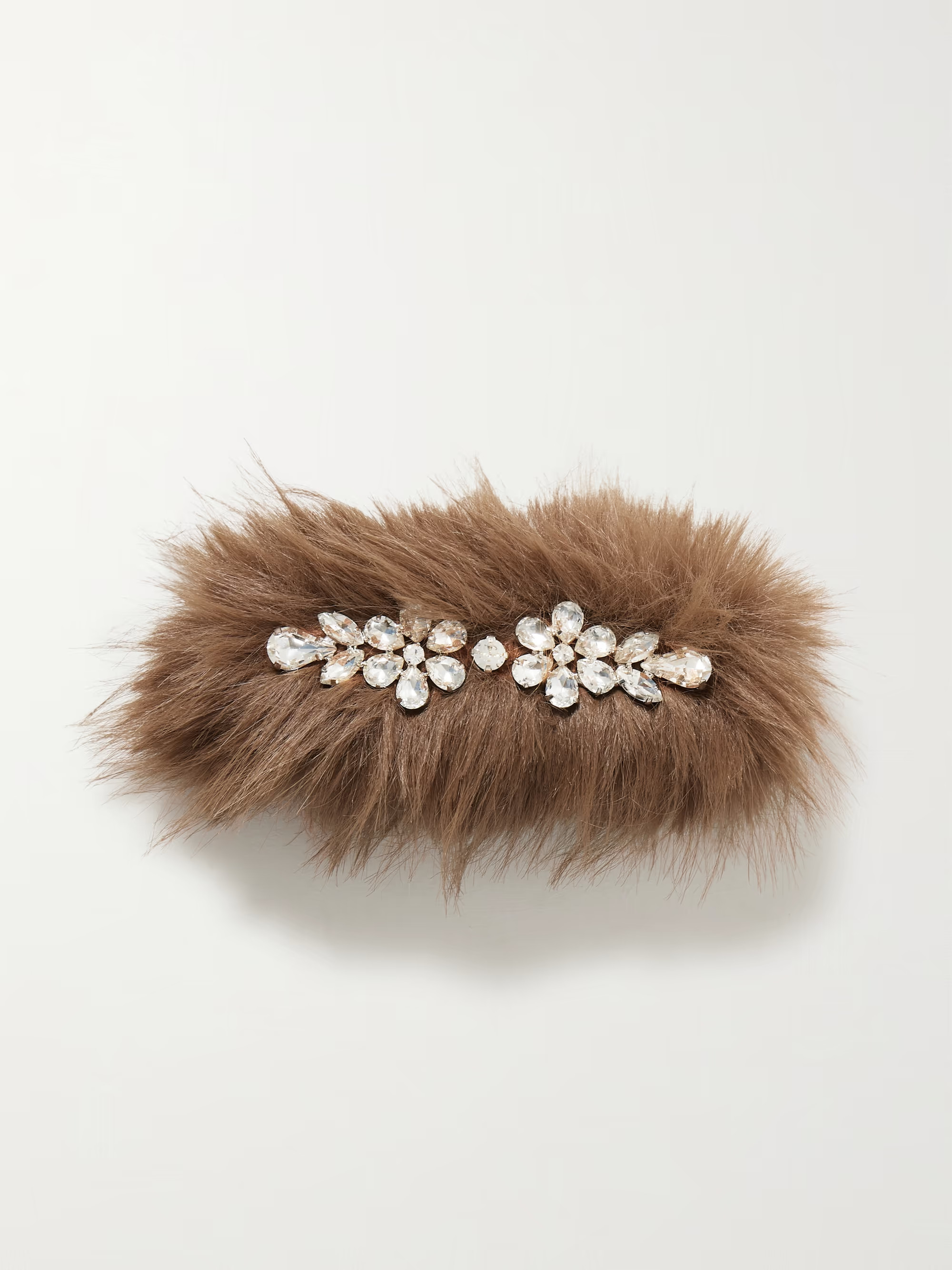Crystal-embellished faux fur hair clip | NET-A-PORTER (US)