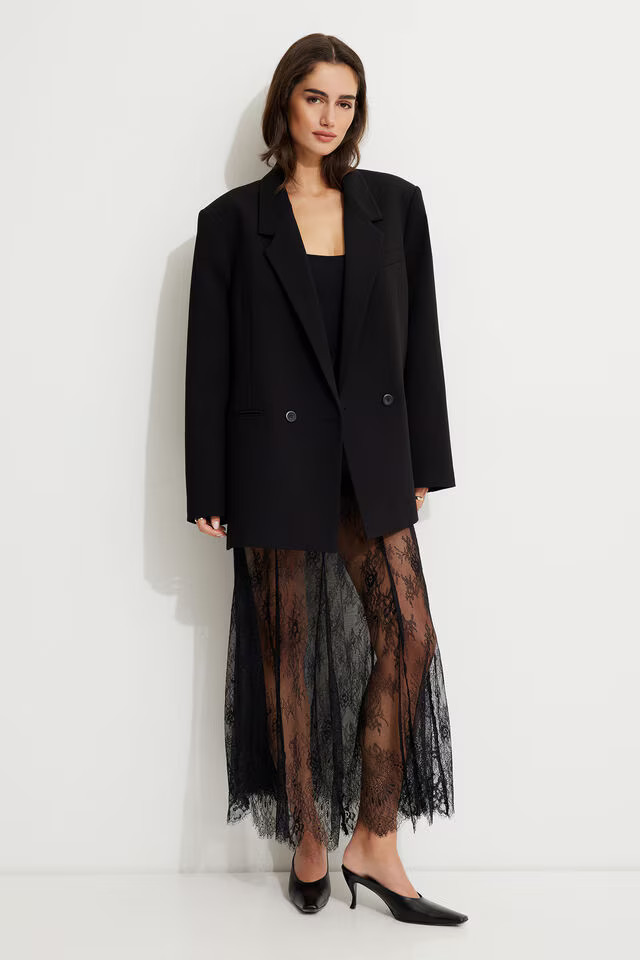 Sheer Lace Maxi Skirt | Dynamite Clothing