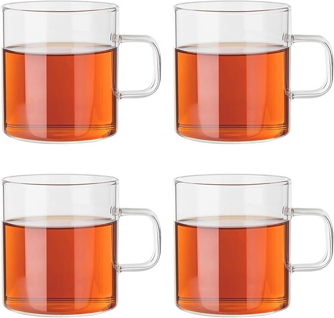 Glass Coffee Mugs Set of 4, 15 oz/450ml Large Coffee Mug, Wide Mouth Glass Mugs with Clear Handle... | Amazon (CA)