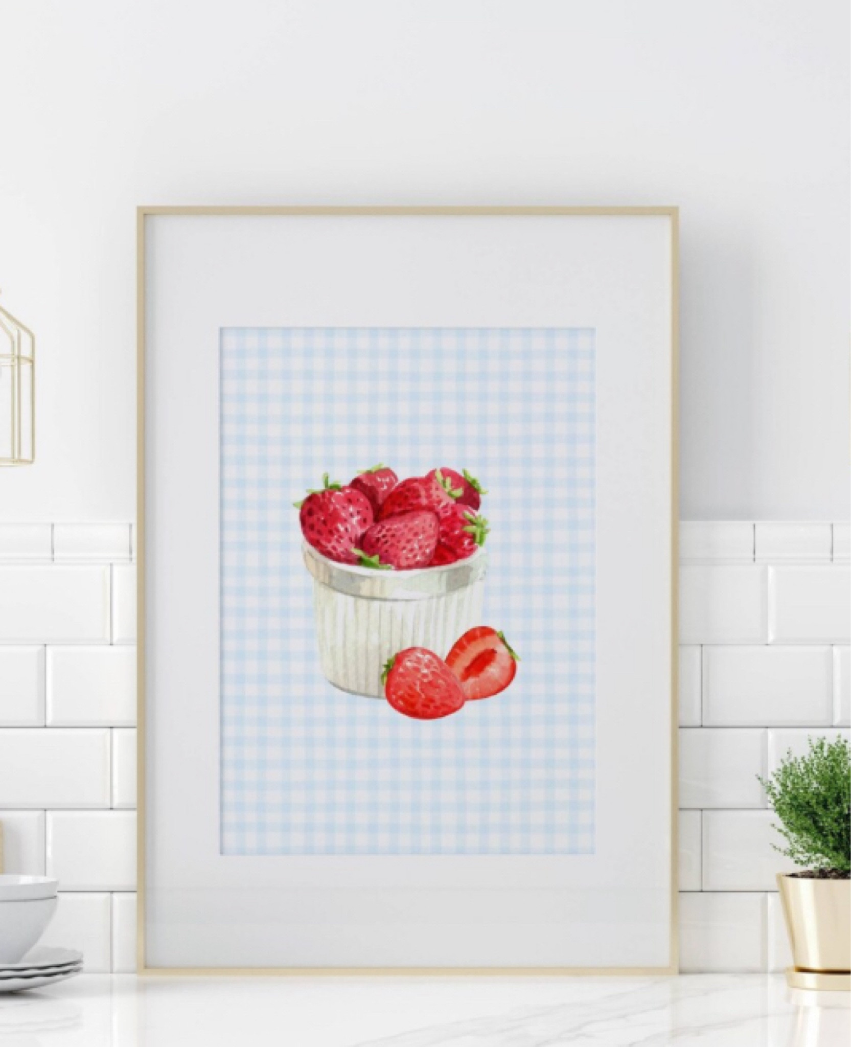Summer prints Fourth of July decor summer kitchen decor kitchen prints gingham strawberry prints July 4th party decor red white blue decor grandmillenial aesthetic 

#LTKBaby #LTKSeasonal #LTKParties