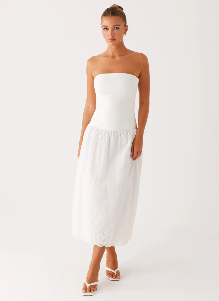 Cherry Skies Midi Dress - White | Peppermayo (Global)