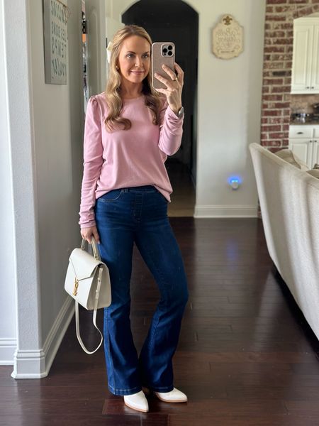 Work OOTD  love these Spanx jeans for sitting at a desk all day! So comfortable! Wearing a Small / petite 

#LTKstyletip #LTKworkwear