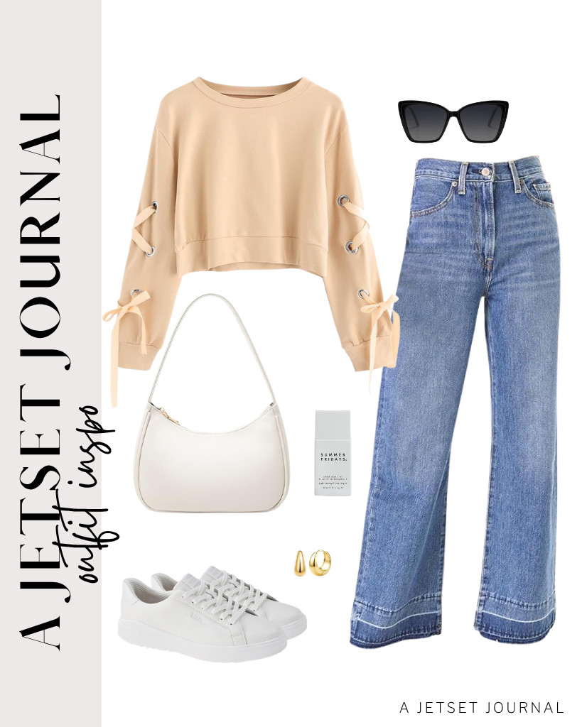 I rate this outfit idea a 10/10. For a chic vibe, pair SweatyRocks’ lace-up cropped pullover with high-waist jeans and slip-on shoes. Another makeup add-on is this sheer skin tint from Summer Fridays that you can use to build on this look.


#LTKSeasonal #LTKSaleAlert #LTKTravel 

 