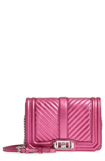 Rebecca Minkoff Small Love Metallic Leather Crossbody Bag - | Nordstrom
