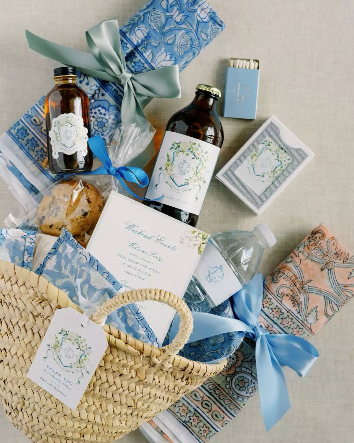 A welcome basket is a lovely way to welcome guests to your wedding weekend. A small basket, box or bag with a few hand-picked treats is just the thing to make friends and family feel like a special part of your big day. It lets them know that you're happy they're there and appreciate the effort they've made to come celebrate with you.

So, what to include in your wedding welcome bag? Think favourite snacks, sips and gourmet treats; scented candles or beauty products; pretty napkins or tea towels. You could pick a theme, like French or Italian-inspired, and source items local to your venue to introduce guests to the region. 
Consider adding personalized maps with your go-to spots highlighted, and a post-party recovery kit including supplies like Advil, eye masks and a can of iced coffee. Scroll on to discover a collection of ideas from real weddings, plus links to goodies we'd love to find in a wedding welcome basket.


#LTKSeasonal #LTKWedding #LTKFindsUnder50