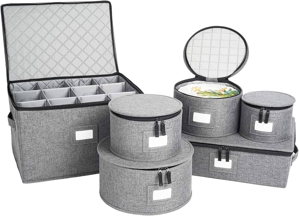 storageLAB China Storage Containers, Containers for Organizing, Hard Shell Case, Felt Plate Divid... | Amazon (US)