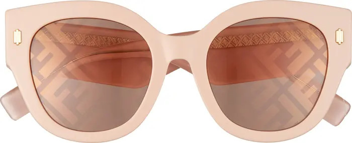 53mm Logo Lens Round Sunglasses | Nordstrom Rack