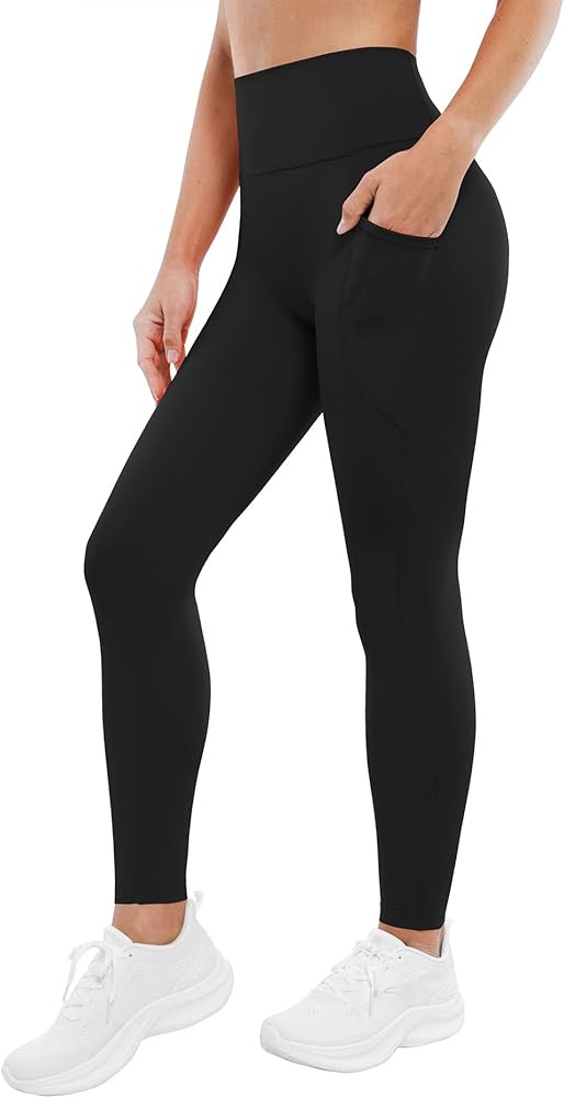 BRXL No Front Seam 25" Womens High Waisted Leggings Buttery Soft Adjustable Length Pockets Workou... | Amazon (US)