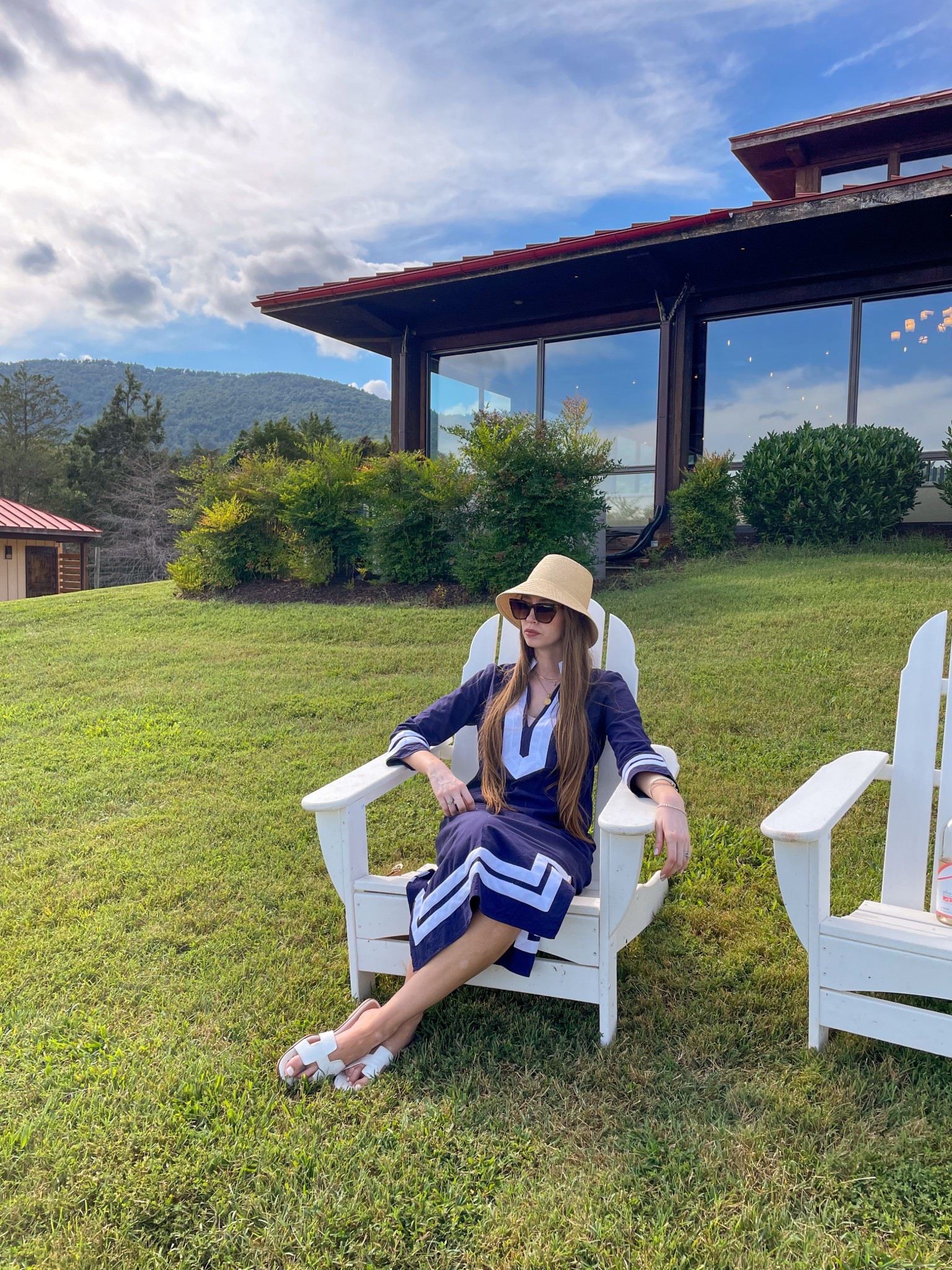 End of summer outfit 
Winery outfit 
Tunic dress
Caftan dress 
Straw bucket hat 
White sandals 

#LTKStyleTip #LTKSaleAlert #LTKSeasonal