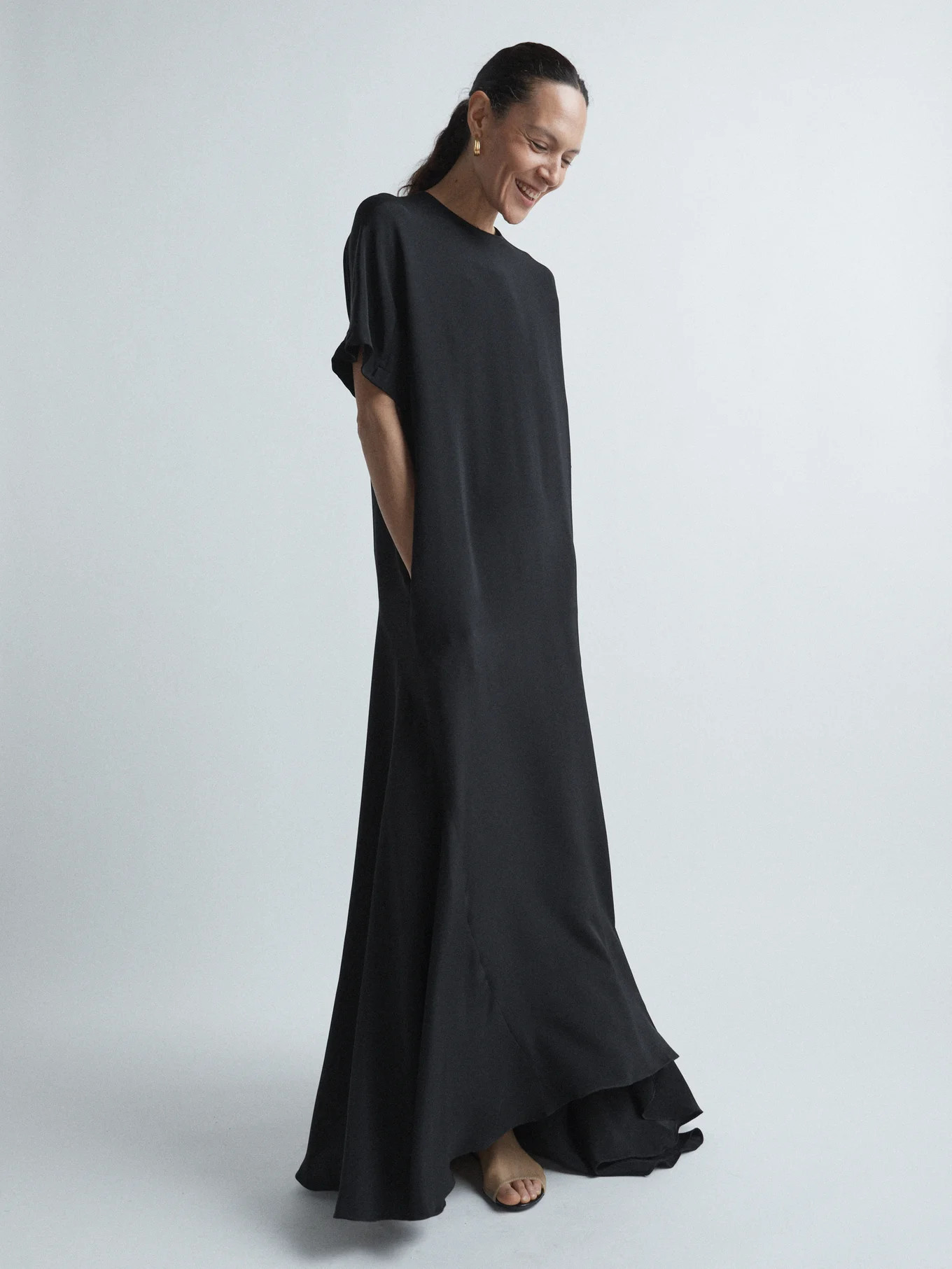 Train silk maxi T-shirt dress | Raey | Matches (UK)
