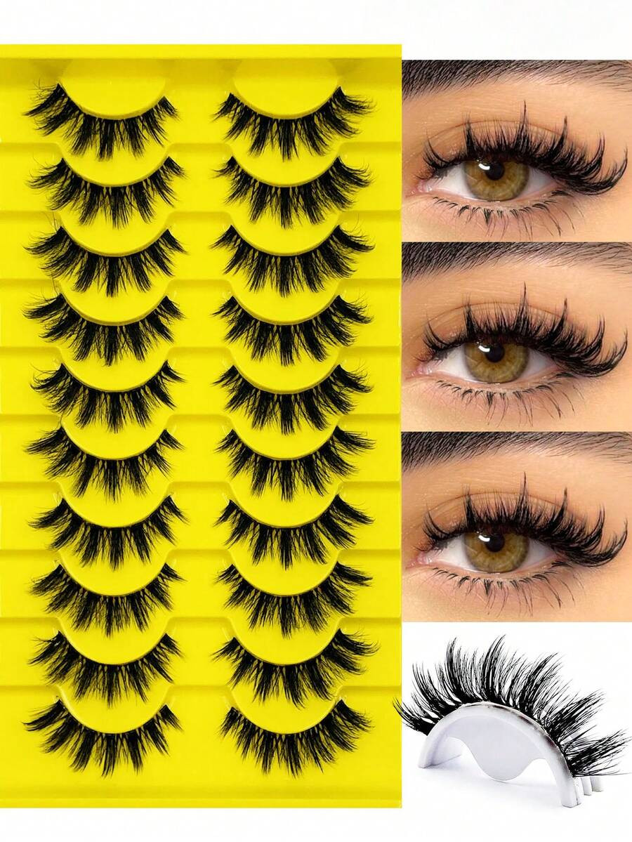 10 Pairs Manga Spiky Lashes Natural Soft Clear Band Comic Styles Eyelashes Anime Look Eyelash Wis... | SHEIN