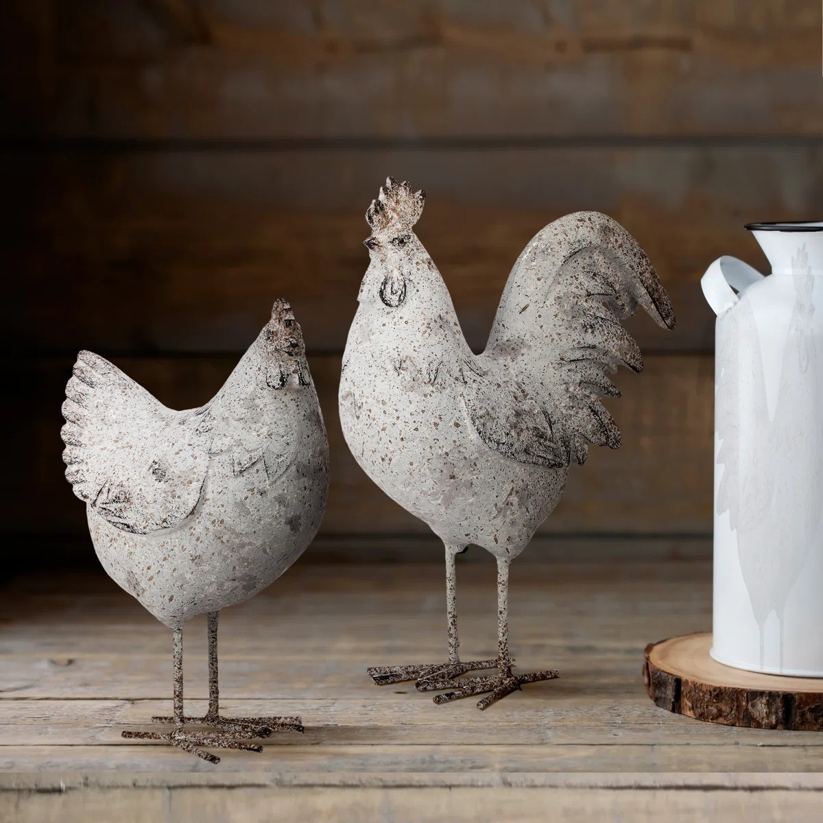 Camiryn Resin and Metal Rooster And Hen | Wayfair North America