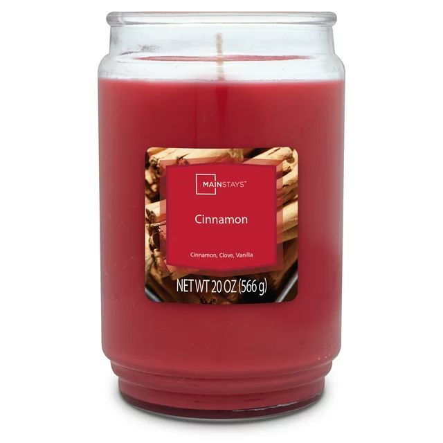 Mainstays Cinnamon Single Wick Candle, 20 Oz | Walmart (US)