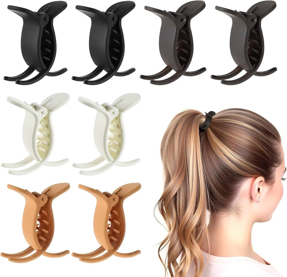 8pcs Nonslip Ponytail Clip Matte Ponytail Hair Clip Strong Hold French Barrettes Fine Hair Jaw Cl... | Amazon (US)