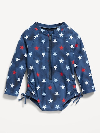 Long-Sleeve Side-Tie One-Piece Rashguard Swimsuit for Baby | Old Navy (US)