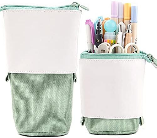 Friinder Pen Pencil Telescopic Holder Stationery Case, PU Corduroy Stand-up Retractable Transform... | Amazon (US)