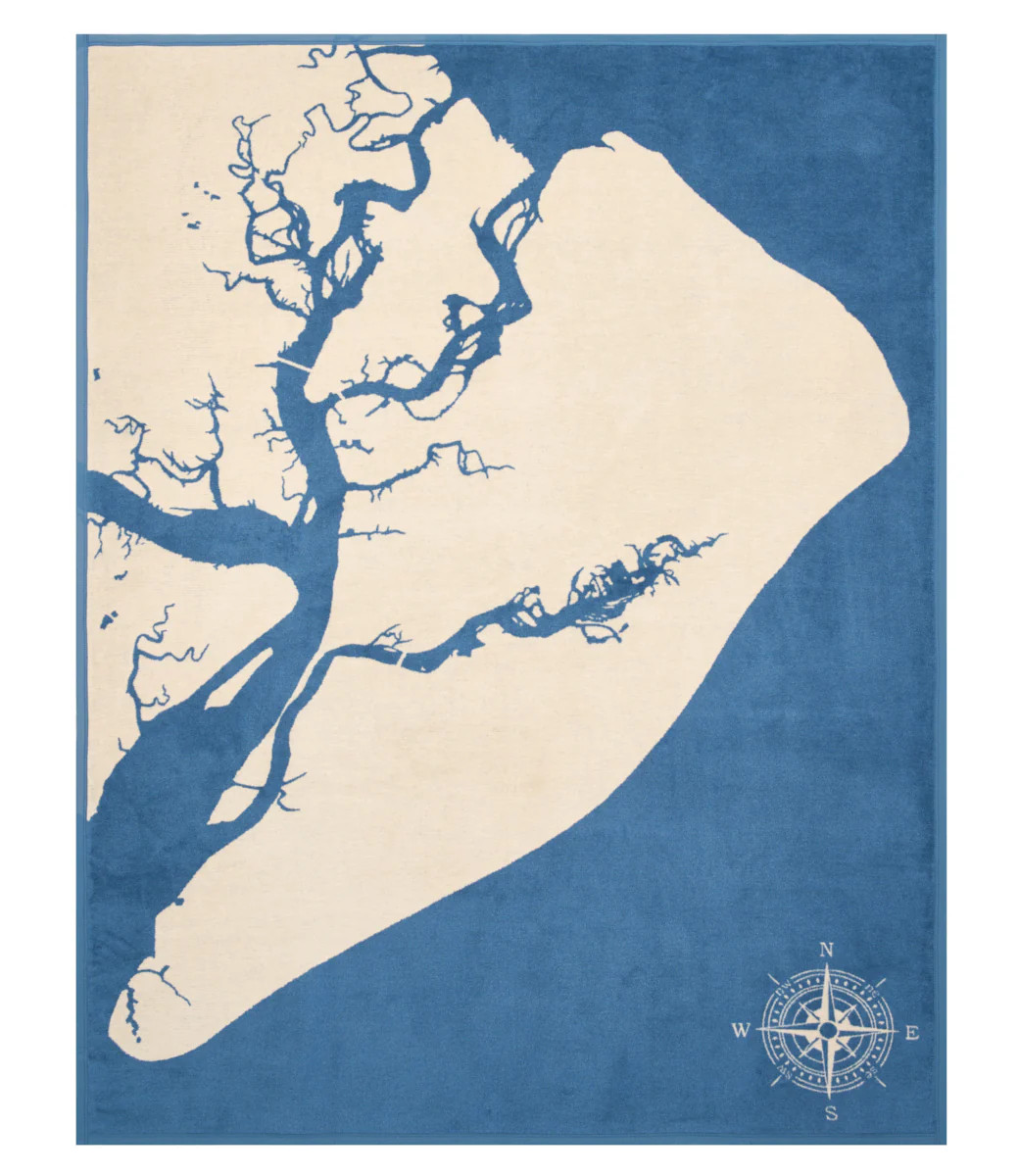 Hilton Head Island Map Throw Blanket | ChappyWrap | ChappyWrap