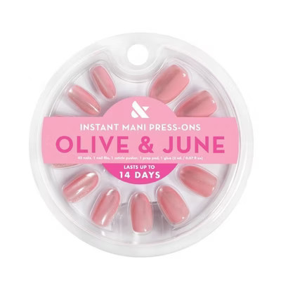 Olive & June Press-On Fake Nails - M Oval - Peach Illusion French - 42ct | Target