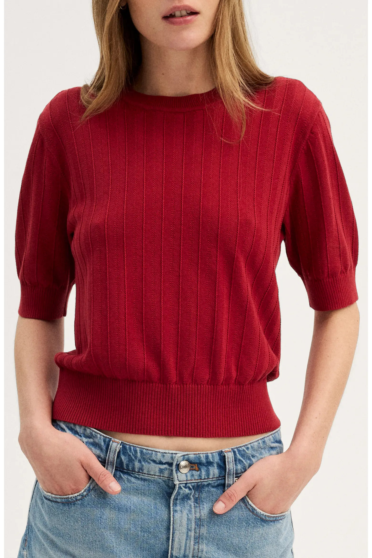Madewell Pointelle Stitch Crewneck Sweater Tee (Women) | Nordstrom | Nordstrom