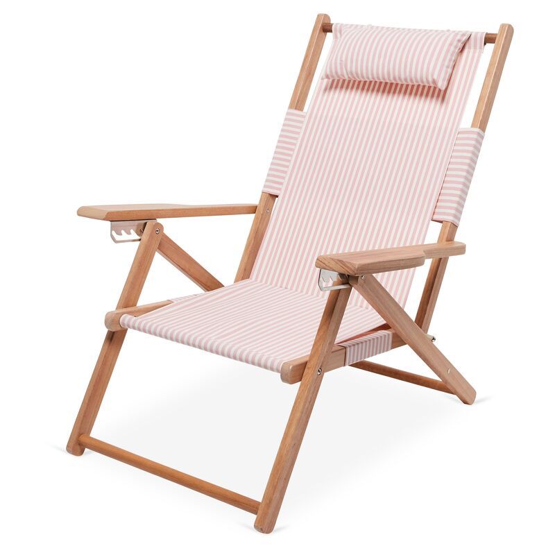 Lauren Beach Backpack Chair, Pink/White Stripe | One Kings Lane