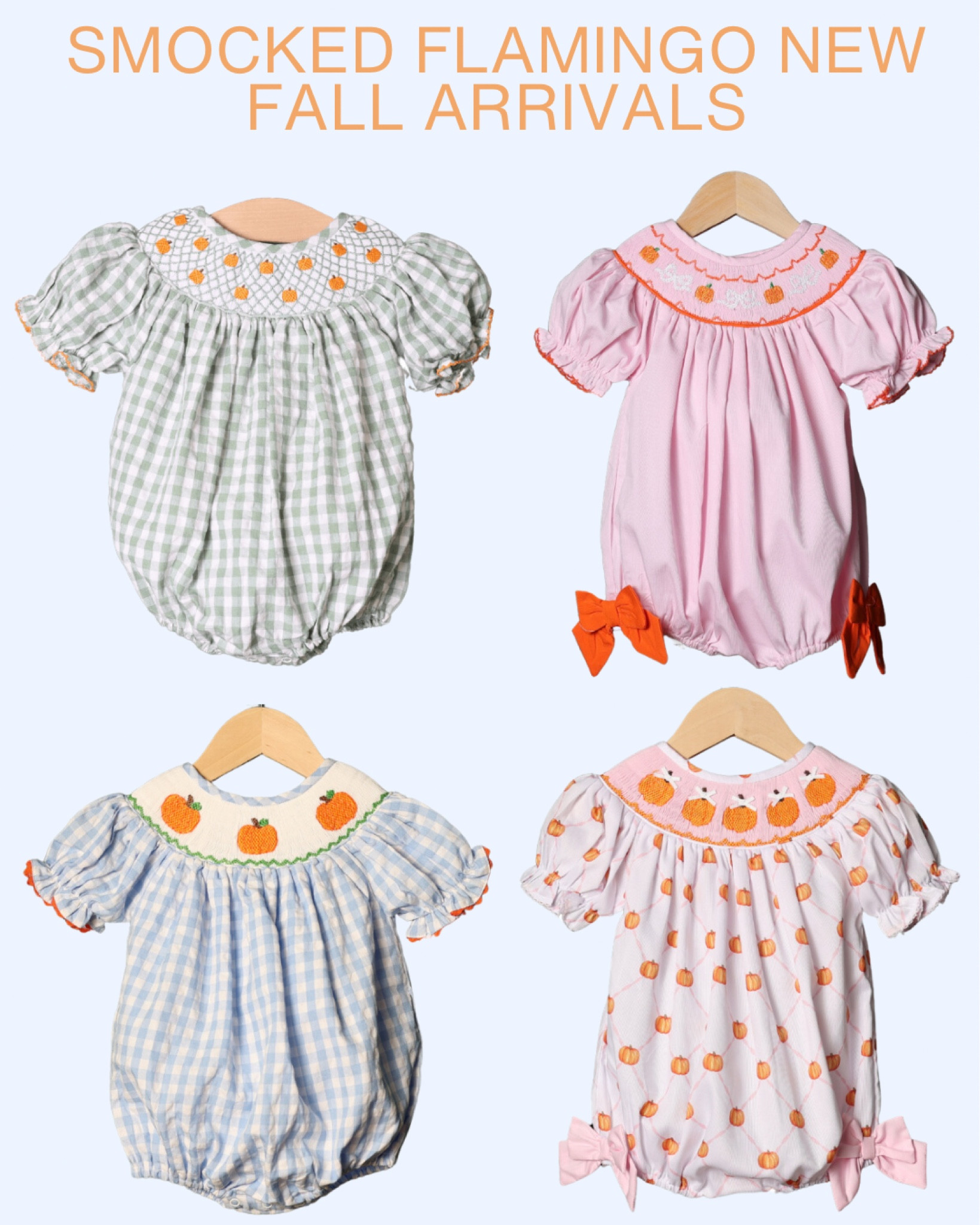 The Smocked Flamingo New Fall Arrivals! Super cute Halloween & Thanksgiving outfits for baby!
#LTKFamily
#LTKBaby
#LTKKids

#LTKBaby #LTKKids #LTKFamily