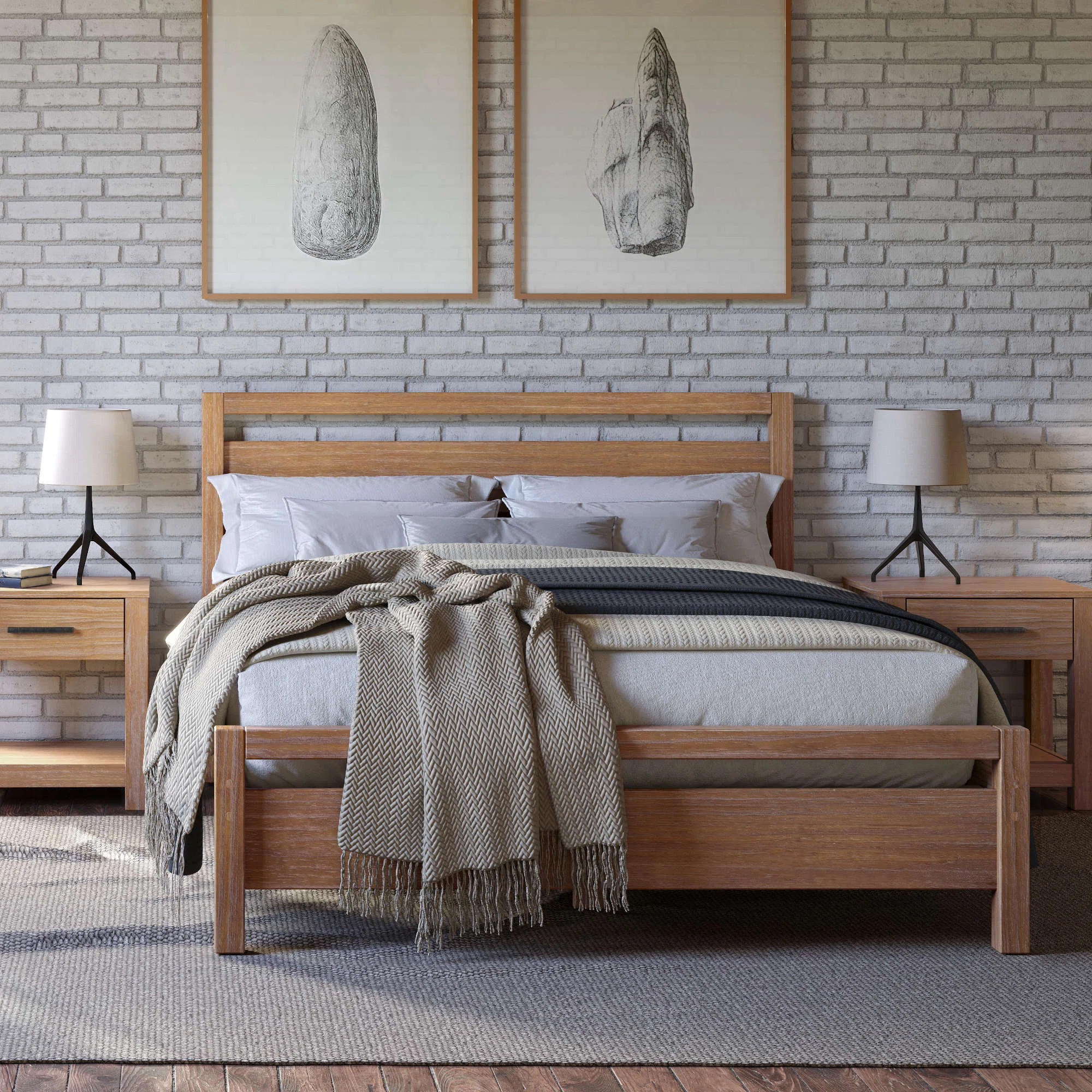 Loft Solid Wood Panel Bed | Joss & Main