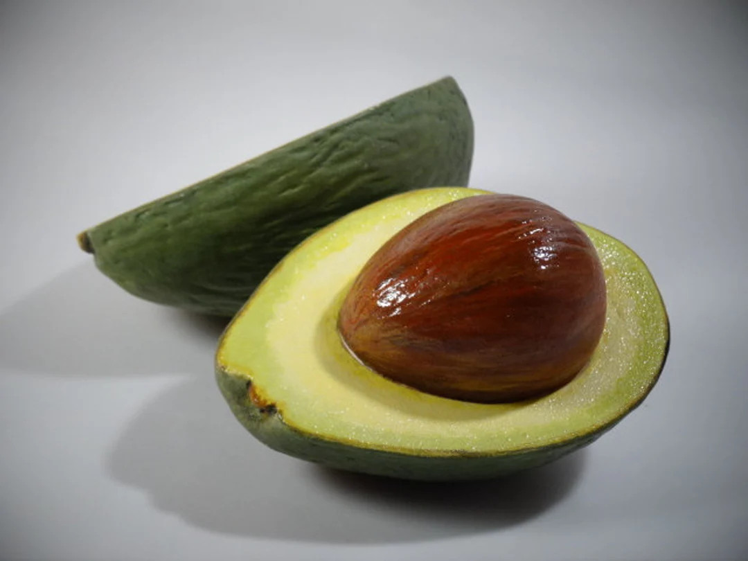 Ceramic Avocado Cut Handmade Realistic (2 half pieces) Natural Size, Gift, Kitchen Decor | Etsy (US)