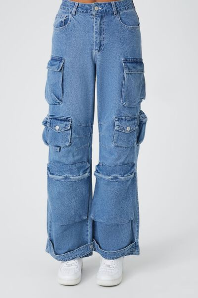 Straight-Leg Cargo Jeans | Forever 21 | Forever 21 (US)