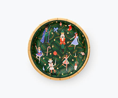 RIFLE PAPER CO. Nutcracker Small Plates, Set of 10 Paper Plates, Printed in Full Color and Gold Foil Stamped, Festive Floral Design Perfect for Holiday Events And Gatherings | Amazon (US)